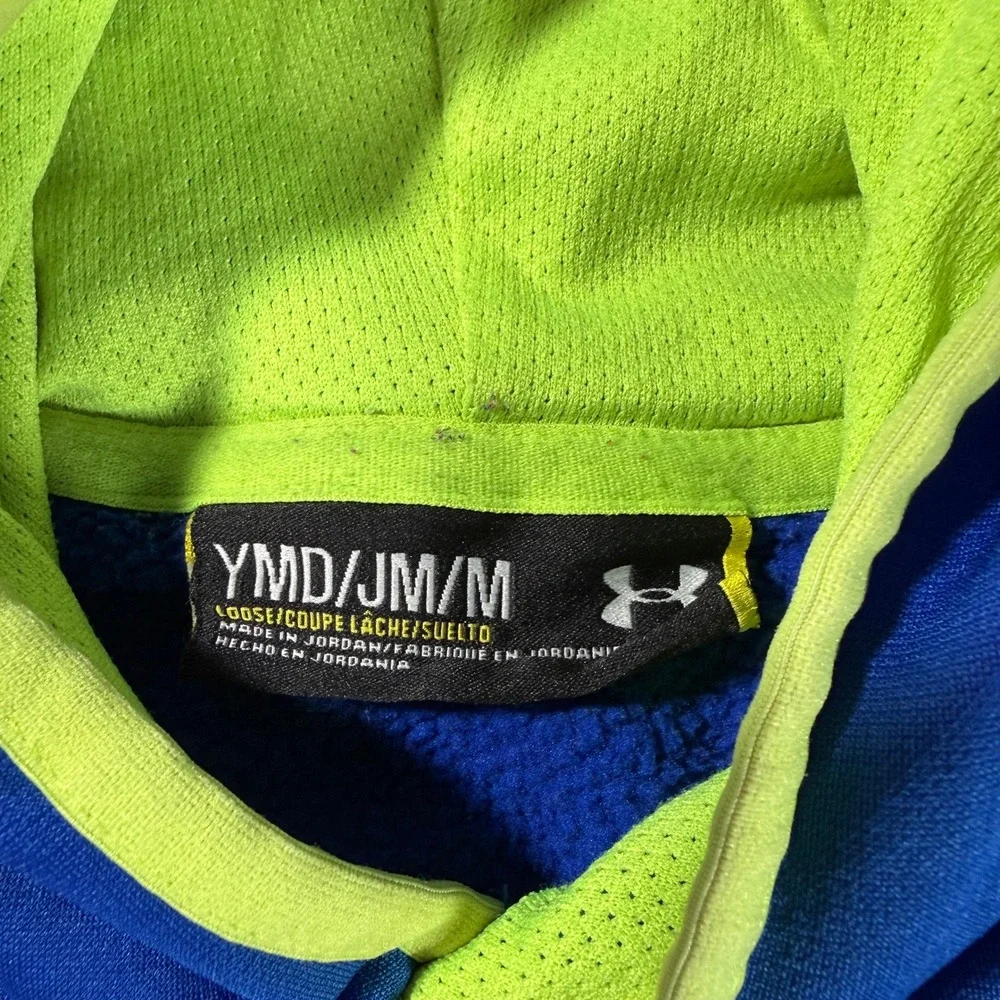 Under Armour‎ Youth Hoodie Blue Neon Logo Size Medium